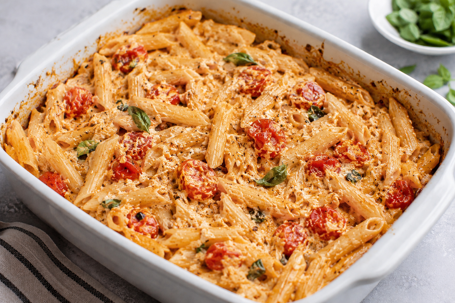 baked feta pasta mixed