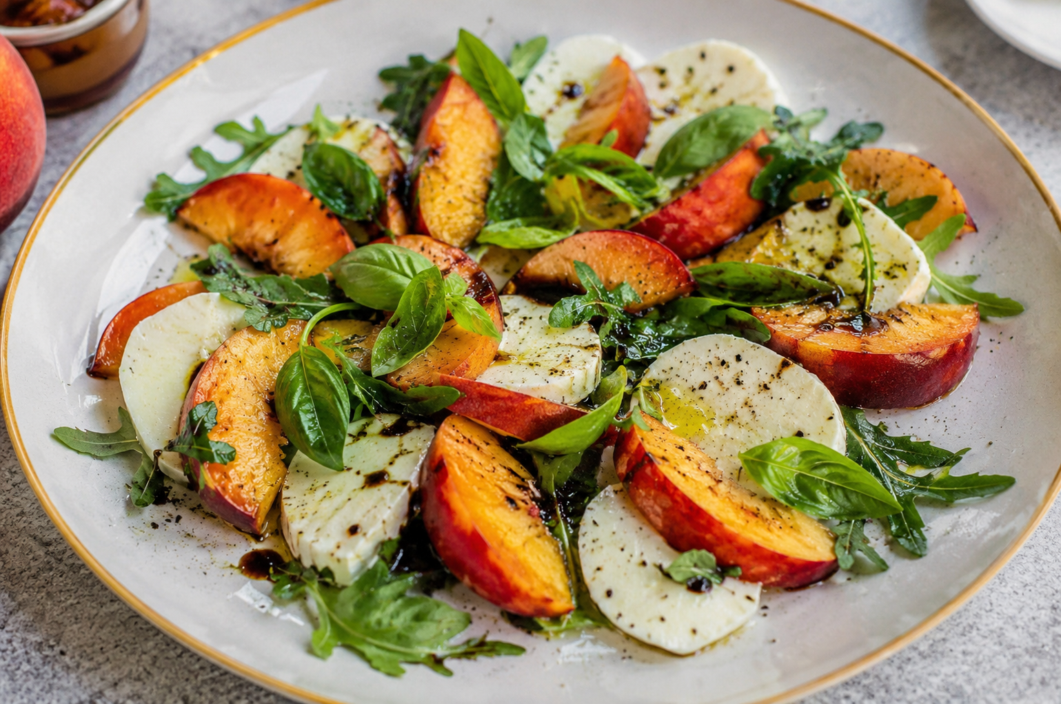 peach caprese salad