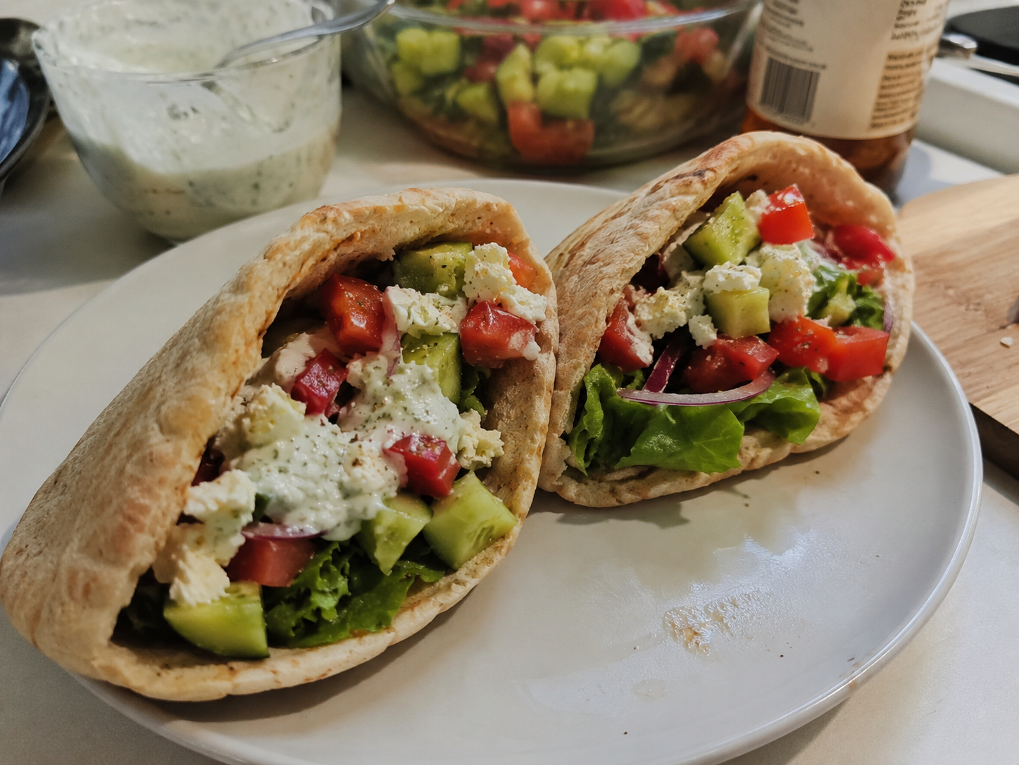 Greek veggie pita