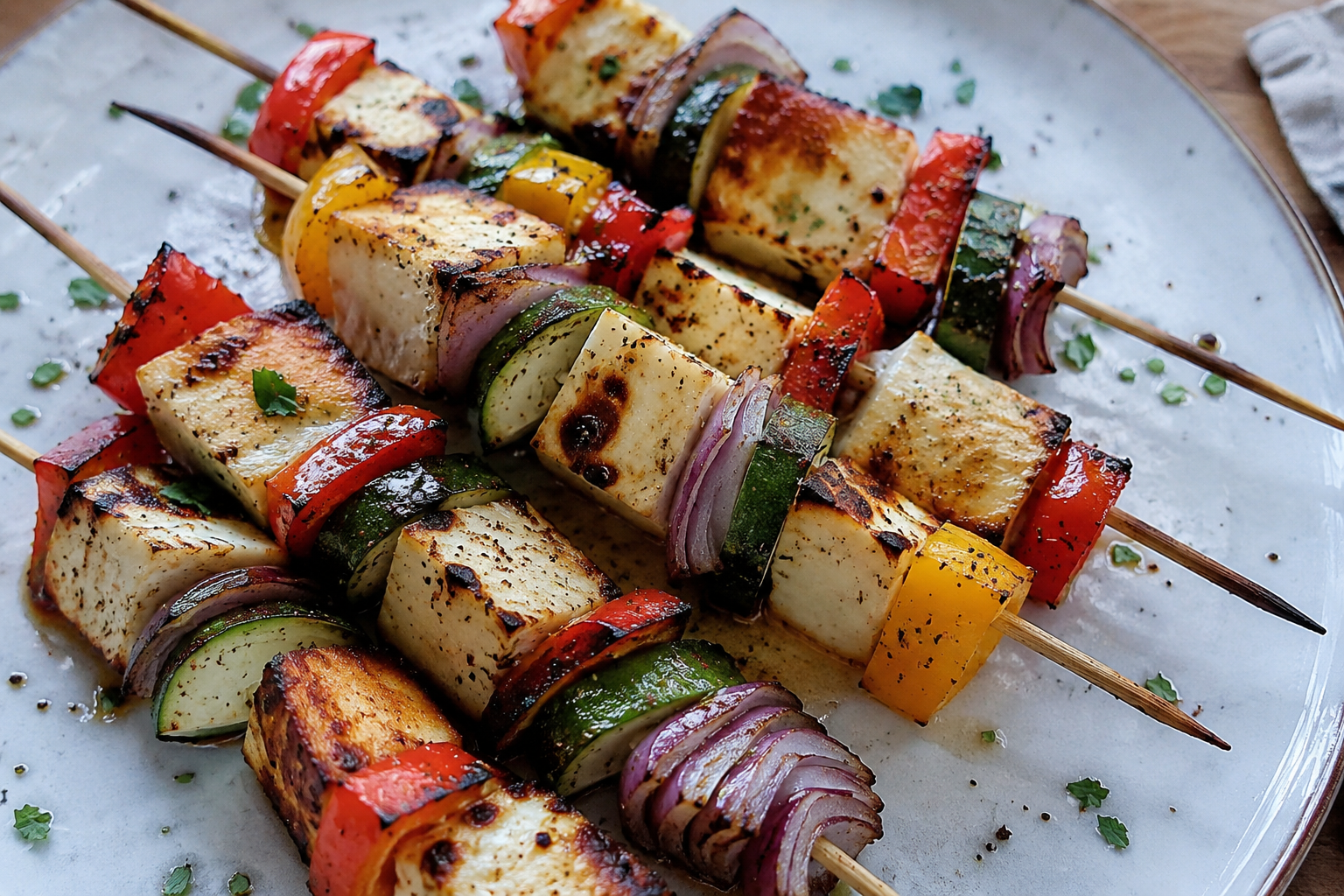 grilled halloumi skewers