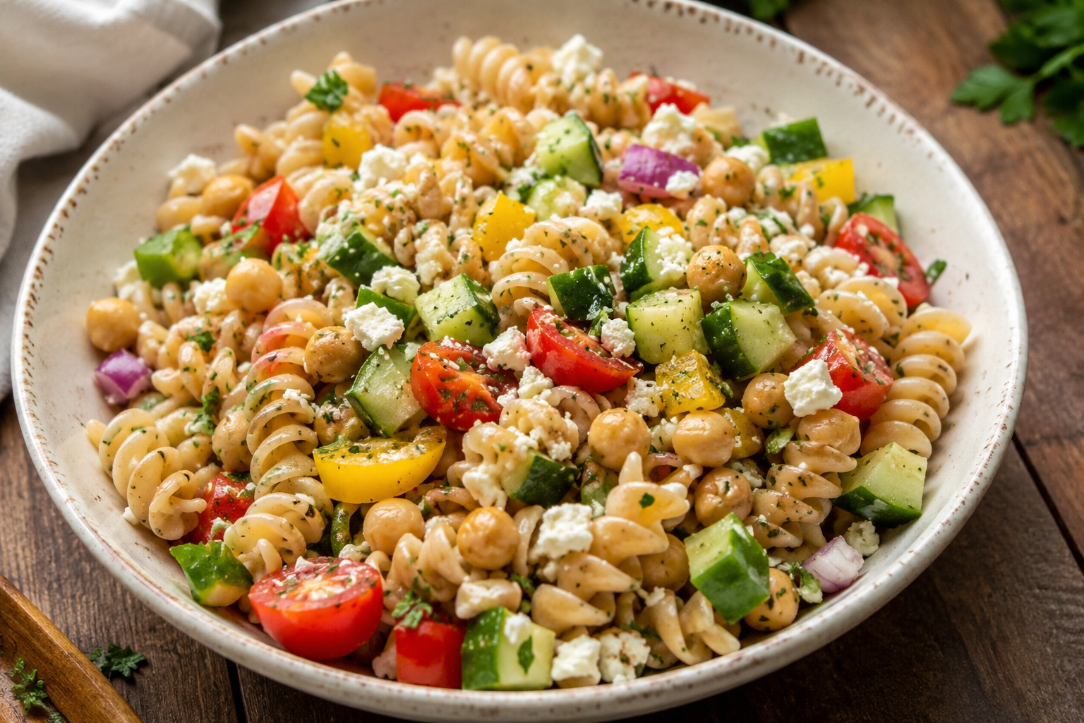 chickpea pasta salad